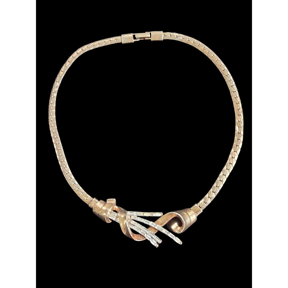 Crown Trifari Alfred Philippe 1949 Meteor Baguettes Necklace Book Piece 155205